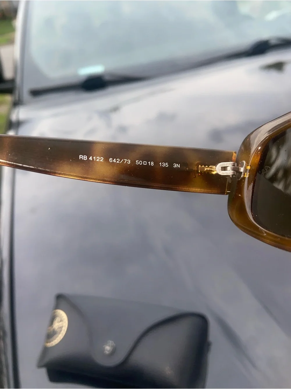 Ray-Ban rectangle-frame tortoiseshell sunglasses